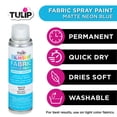 thumbnail image 4 of Tulip Color Shot Instant Fabric Spray Paint, 3 fl. Oz. Neon Blue, Quick Dry and Permanent, 4 of 7