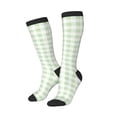 thumbnail image 2 of Fotbe Green Checkboard print Women's Men's Novelty Crew Socks Cotton Socks Knee High Socks for Walking,Running,Nurses,Pregnancy, 2 of 8