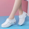 thumbnail image 5 of Women's White Slip-On Work Loafers - Comfortable Platform Sneakers with foot arch pad for Nurses, 5 of 8