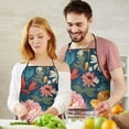 thumbnail image 5 of Pioneer Flower Floral Print Pattern Apron-Garden Aprons for Women with Pockets-Cotton Linen Waterproof Kitchen Cooking Gardening Aprons Adjustable for Kitchen,Cooking,BBQ and Salon 33x27 Inch, 5 of 6