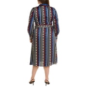 Marella womens Plus Tie Waist Shirtdress, 2, Blue