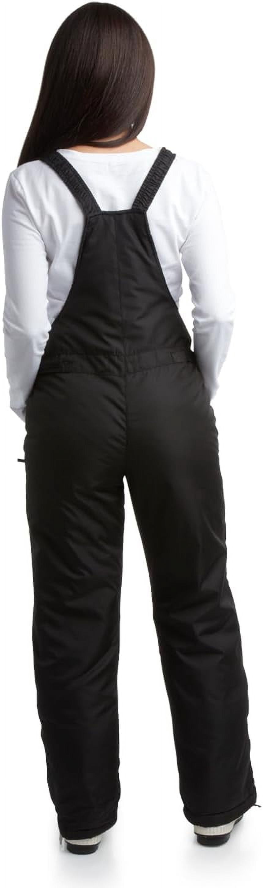 WUSTENKATZE Women's Heated Snow Bib Overalls - Waterproof, Windproof With Battery Pack, Gray, Large