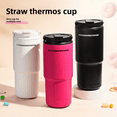 thumbnail image 6 of SPACEMUSE Insulated Tumbler With Leak-Proof Lid And Straw,Insulated Stainless Steel 25 Oz,Silicone Straw Utilizing Travel Coffee Mug,Travel Coffee Mug White, 6 of 7