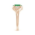 thumbnail image 3 of ANGARA Natural Oval 1.1 ct Emerald Bypass Ring with Trio Diamond Accents in 14K Rose Gold for Women (Size-8x6mm) | May Birthstone, Birthday, Anniversary, Jewelry Gift for Women | Natural Emerald Ring, 3 of 8