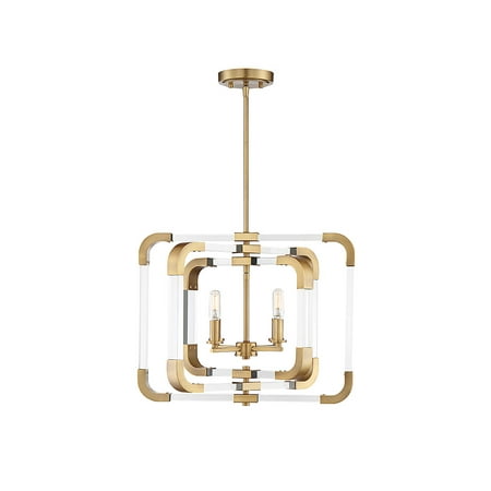 

Semi Flush 4 Light With Warm Brass Finish Metal/Acrylic C Bulb 20 inch 240 Watts