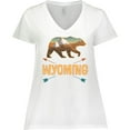 thumbnail image 3 of Inktastic Wyoming Vacation Bear Silhouette Women's Plus Size V-Neck T-Shirt, 3 of 5