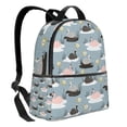 thumbnail image 2 of Lsque Swan Princess On Lake Pattern Backpack – School Travel Canvas Daypack with Ergonomic Padded Straps, Multiple Compartments & Leather Handle, 2 of 5