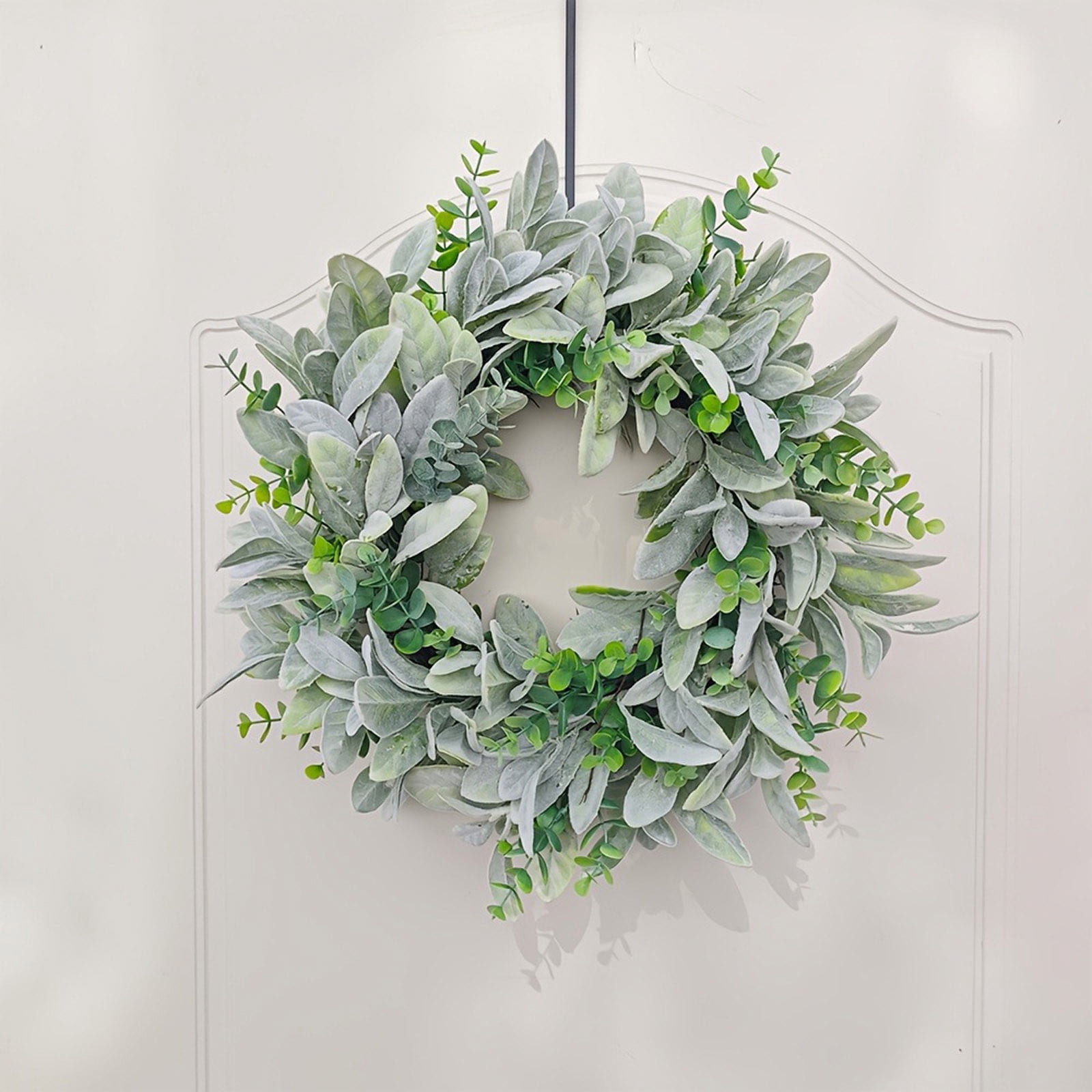 Eucalyptus Wreaths for Front Door 18Inch Spring Eucalyptus Wreath Green Greenery All Seasons Artificial Wreaths for Outdoor Outside Indoor Window Porch Home Farmhouse Hanging Decorations