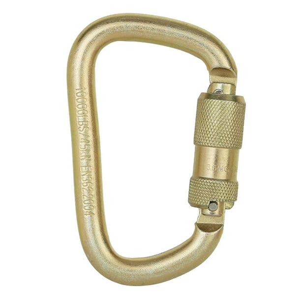 45KN D Carabiner Clips for Climbing Rappelling Locking Dogs