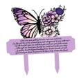 thumbnail image 4 of Marcador de tumba conmemorativo, estaca de jardín de mariposas, entierro, resistente a intemperie, decoración de cementerio, placa, letrero para Púrpura, 4 of 8
