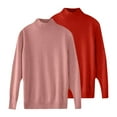 thumbnail image 4 of Gkeoshab Sweaters for Women Women's Oversized Sweaters 2025 Fall Outfits Trendy Crewneck Knit Fashion Pullover Tops Rose Gold XL, 4 of 4