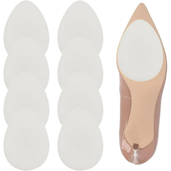4 Pairs White Shoe Sole Pads Non Slip Shoe Pads Teardrop Silicone Self Adhesive Rubber Replacement Bottom Protector Texture Repair Stick Grips Covers for High Heel Wear Resistant Outdoors
