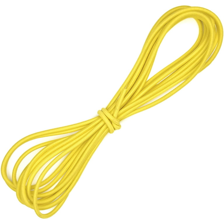 Marine Masters 1/4 Inch Yellow Elastic Bungee Shock Cord - 1, 25, 50, 75,  100, 250 and 500 Foot Lengths - Various Colors