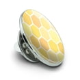 thumbnail image 2 of Yellow Honeycomb Pattern Metal 0.75" Lapel Hat Pin Tie Tack Pinback, 2 of 4