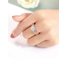 thumbnail image 3 of White / Red AAA Zirconia Womens Rose Gold&Silver Wedding Engagement Ring Sz 6-10, 3 of 6