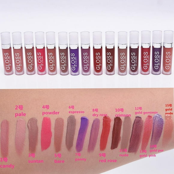 HOT 14 COLORS Matte Set Lápices Labiales Líquidos de Lápiz LARGA DURACIÓN Salvador Brillo de labios