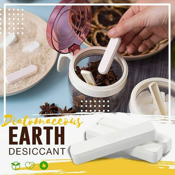 Barra Deshumidificadora De Tierra De Diatomeas, Barra Desecante Que Absorbe La Humedad Para Cocina Y Despensa, 60 G De Desecante Mineral Natural Con Eliminación De Olores.,Vsgery