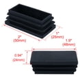 thumbnail image 2 of Unique Bargains 6 Pcs Antislip Plastic Rectangle 50mm x 25mm Chair Foot Cover Table Furniture Leg Protector Balck, 2 of 4