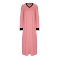 thumbnail image 5 of ZyeKqe Nightgowns for Women Long Sleeve Night Gowns V Neck Sleepwear Full Length Sleepshirts Soft Pajamas Dress Comfy Loungewear, 5 of 5