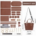 thumbnail image 2 of DIY PU Leather Shoulder Bag Making Kit DIY Leather Silk Ribbon Shoulder Tote Bag Making Material Women Handicraft Crossbody Bag Making Tool Kit Handmade Craft Bag Making Accessories Brown, 2 of 9