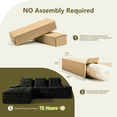 thumbnail image 3 of Ovios 106.3" Modern Sectional Sofa with Chaise, No Assembly Required L-Shaped Couch, Deep Seat Cloud Sofa with Tufted Cushions for Living Room, Black(Left Facing Chaise), 3 of 10