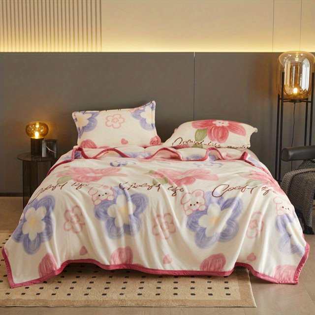 1 couverture douce et confortable en velours corail imprimé panda pour voyage, canapé, lit et décoration d'intérieur – Cadeau d'anniversaire ou de vacances parfait pour garçons, filles et adultes – Di