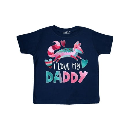 

Inktastic I Love My Daddy Pink and Blue Fox with Hearts Gift Toddler Boy or Toddler Girl T-Shirt