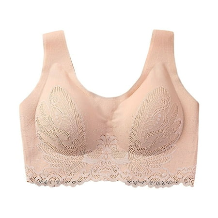 Blphud Comfort Bra Sports Bras for Women Non Removable Pads Women s No Steel Ring Gathering Sleep Latex Underwear Bar Everyday Underwear Women Fashion White XL