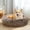 Smoke Brown, variant on Sasttie 20in Calming Donut Dog Bed, Washable Round Plush Faux Fur Pet Bed, Smoke Grey