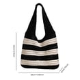 thumbnail image 4 of Bolso Mano Tejido A Rayas para Mujer Calado Color Contrastante Verano (), 4 of 7