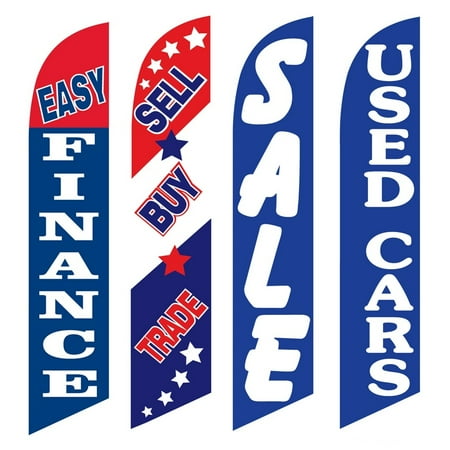 4 Advertising Swooper Flags Easy Finance Sell Buy Trade Sale Used Cars