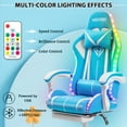 thumbnail image 5 of Hoffree Gaming Chair with Massage PU Leather Office Chair with Footrest and LED Light Ergonomic Gamer Chair Lumbar Support Adjustable Headrest High Back Computer Desk Chair for Home Office, 5 of 8