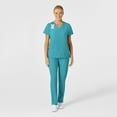thumbnail image 3 of Wink W123 Women's Stylized V-Neck Scrub Top, Teal Blue, M Womens, 3 of 6