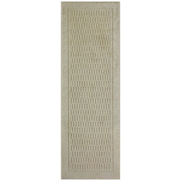 Mainstays Machine Washable Dylan Solid Runner Rug, Beige, 2'x6