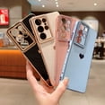 thumbnail image 5 of Samsung Galaxy S21 Ultra 5g 6.8" Phone Case with Luxury Electroplate Cute Side Love Heart Cover Full Camera Protection Soft Silicone Anti-Fingerprint Shockproof Cover Bumper (Pink), 5 of 11