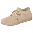 thumbnail image 2 of Women's Breathable Knit Lace-Up Sneakers, Lightweight Comfortable Casual Shoes, Footwear for Everyday Walking, Running and Outdoor Activities Khaki 39, 2 of 9