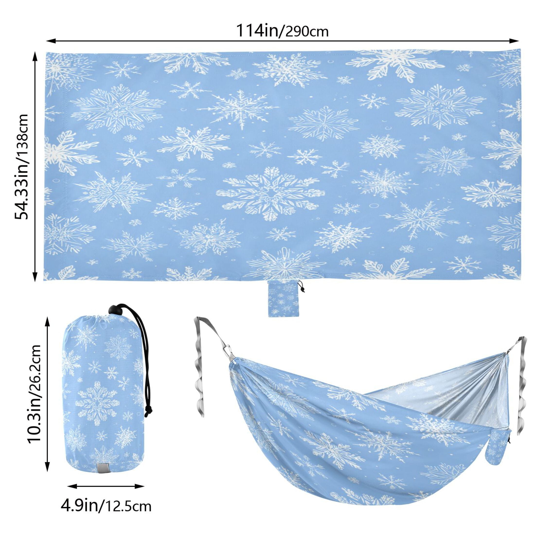 Hammock Camping Hammock Nylon Portable Hammock Travel Camping Hammock White Snowflakes