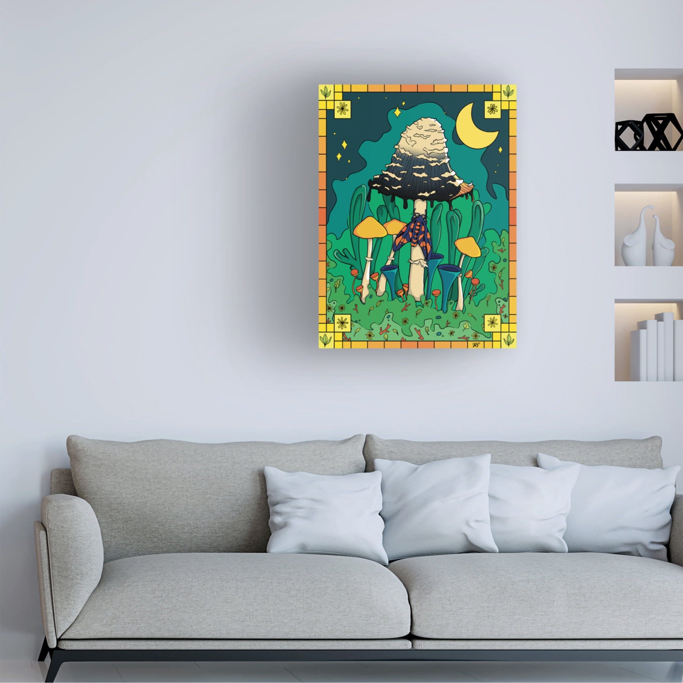 Canvas Wall Art - Rachel Feirman 'Inky Night' Wall Art for Living Room, Bedroom, or Office Décor by Trademark Fine Art - 18 x 24 Inches