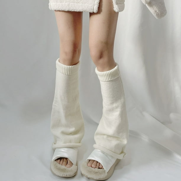 Trayknick 1 Pair Leg Warmers Flared Knitted Thickened Knee High