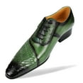 thumbnail image 2 of Shoes for Mens Formal Luxury Genuine Leather Dress Shoes Design Green Mens Business Wedding Black Lace Up Pointed Toe Oxfords Green 10.5, 2 of 4