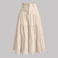 thumbnail image 5 of Women's Long Skirts Flowy High Waist A Line Skirts Summer Pleated Loose Causal Skirts, 2XL, 5 of 5