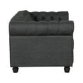 thumbnail image 4 of RN Furnishings Chesterfield 65" Button Tufted Linen Fabric Loveseat-Gray, 4 of 5