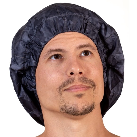 Gorro de ducha Hairsome para hombre, impermeable, reutilizable, negro