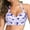 Blue, variant on WREESH Women's Leopard Push Up Bikini Top, Padded Halter Swimsuit Top , Retro Full Coverage Swim Bra Quick-Dry Bathing Suit Blue