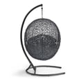 thumbnail image 3 of Modway Encase Outdoor Patio Rattan Swing Lounge Chair in Gray/Black, 3 of 8
