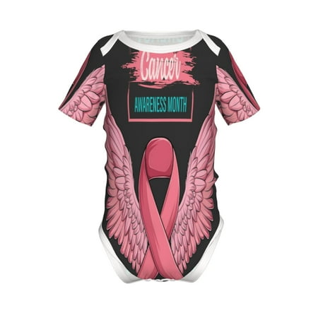 

Lukts Ribbon With Angel Wings Print Baby Short Sleeve Romper Onesie for Newborn Baby Boys and Girls-2 Years
