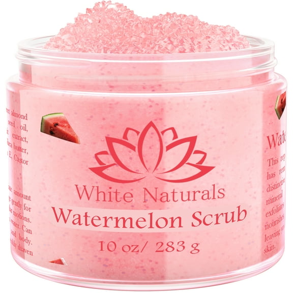 Watermelon Scrub, Organic Face & Body Salt Scrub, Perfect Gift for Women, Bath Scrub, Gently Exfoliating Scrub with Cleansing and Nourishing Properties 10 oz