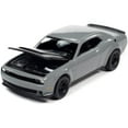 thumbnail image 2 of 2018 Dodge Challenger SRT Demon Destroyer Gray with Black Hood Modern Muscle Limited Edition to 14408 pieces Worldwide 1/64 Diecast Model Car by Autoworld, 2 of 2