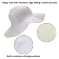 thumbnail image 2 of Women Floppy Sun Bucket Hats w/ Wide Brim Straw Edge Summer Beach UV Protection Foldable Gardening Hiking Cap by Solaris, 2 of 6