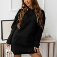 thumbnail image 4 of Lilgiuy Women's Casual Long-sleeve Pocket Pullover Hoodie Dress Waist Sweatshirt Solid Dress Black Fall Fall Clothes for 2022 Spring Winter Spring Winter, 4 of 5